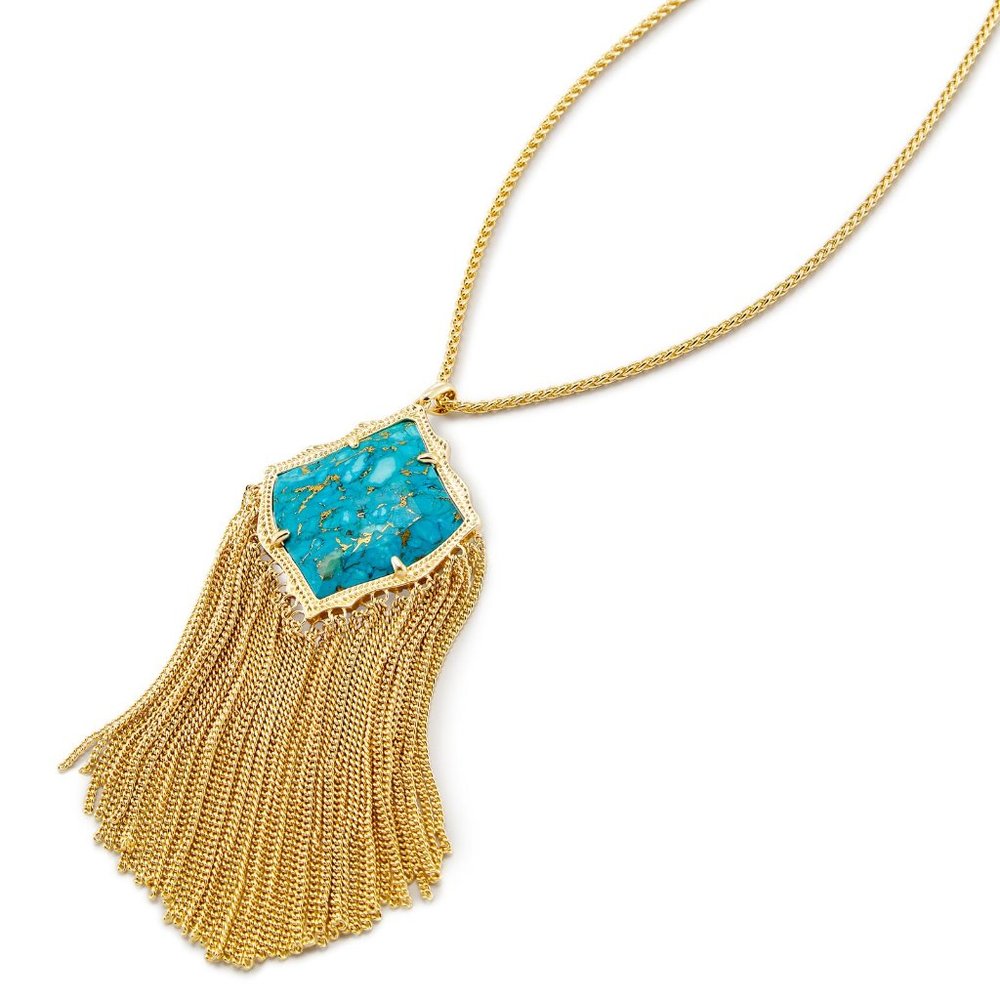 Kendra Scott Kingston Necklace Gold Turquoise